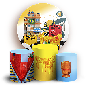 Capas Painel Redondo e Trio Cilindro Sublimado - Brasilidade