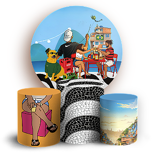 Capas Painel Redondo e Trio Cilindro Sublimado - Brasilidade