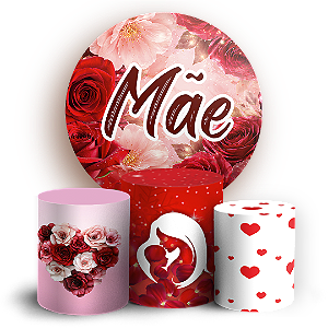 Capas Painel Redondo e Trio Cilindro Sublimado - Dia Das Mães