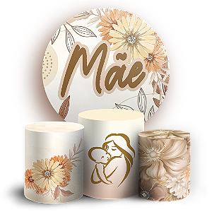Capas Painel Redondo e Trio Cilindro Sublimado - Dia Das Mães