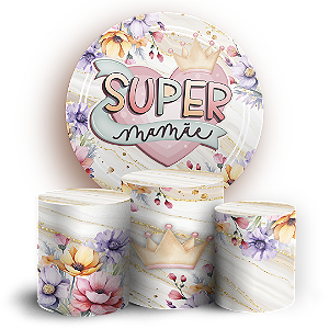 Capas Painel Redondo e Trio Cilindro Sublimado - Dias das Mães