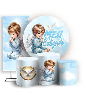 Capas Painel Redondo Trio Cilindro e Faixa Lateral Sublimado - Batizado