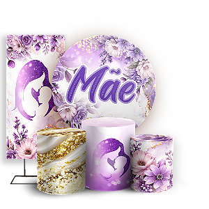 Capas Painel Redondo Trio Cilindro e Faixa Lateral Sublimado - Dia Das Mães