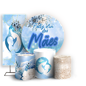 Capas Painel Redondo Trio Cilindro e Faixa Lateral Sublimado - Dia Das Mães