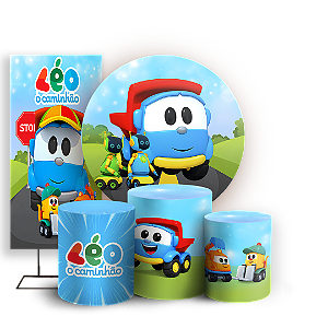 Capas Painel Redondo Trio Cilindro e Faixa Lateral Sublimado - Leo O Caminhão