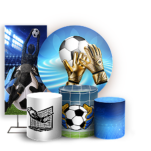 Capas Painel Redondo Trio Cilindro e Faixa Lateral Sublimado - Futebol Goleiro
