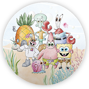 Capa Painel Redondo Sublimado - Bob Esponja