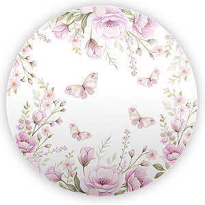 Capa Painel Redondo Sublimado - Jardim Rosa