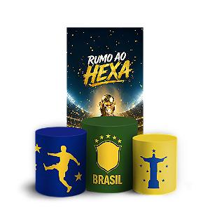 Faixa Lateral e Trio Cilindro Sublimado Vest Facil - Capas Copa Do Mundo Brasil