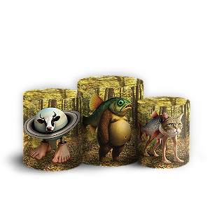 Capas Trio Cilindro Sublimado Vest Facil - Brainrot