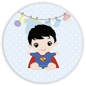 Capa Painel Redondo Sublimado - Superman Baby