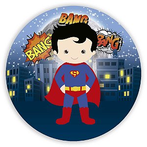 Capa Painel Redondo Sublimado - Superman Cute