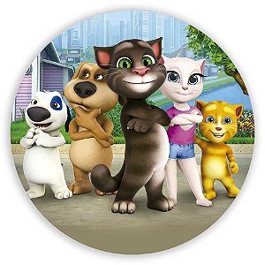 Capa Painel Redondo Sublimado - Talking Tom