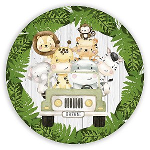 Capa Painel Redondo Sublimado - Animais Safari