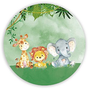 Capa Painel Redondo Sublimado - Animais Safari