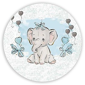 Capa Painel Redondo Sublimado - Elefante Azul