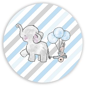 Capa Painel Redondo Sublimado - Elefante Azul