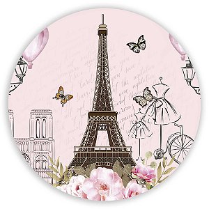Capa Painel Redondo Sublimado - Paris