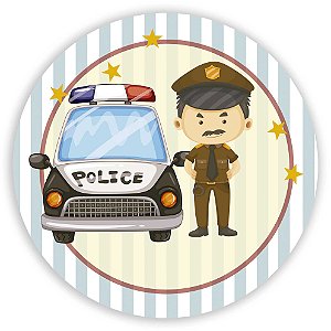 Capa Painel Redondo Sublimado - Policia