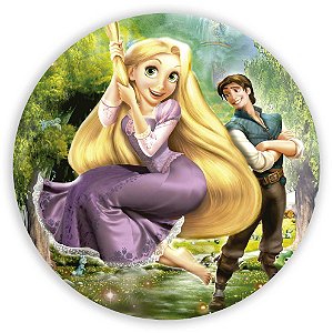 Capa Painel Redondo Sublimado - Rapunzel Enrolados