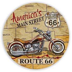 Capa Painel Redondo Sublimado - Route 66