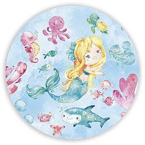 Capa Painel Redondo Sublimado - Sereia