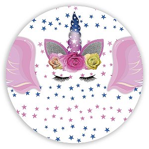 Capa Painel Redondo Sublimado - Unicornio