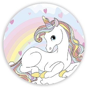 Capa Painel Redondo Sublimado - Unicornio