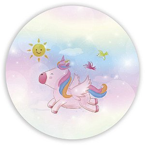 Capa Painel Redondo Sublimado - Unicornio