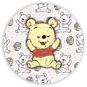 Capa Painel Redondo Sublimado - Ursinho Pooh