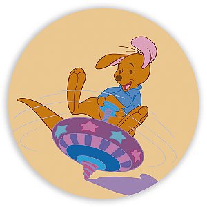 Capa Painel Redondo Sublimado - Ursinho Pooh Guru