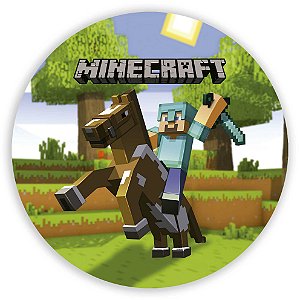 Capa Painel Redondo Sublimado - Minecraft