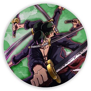 Capa Painel Redondo Sublimado - One Piece Zoro