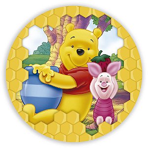 Capa Painel Redondo Sublimado - Ursinho Pooh