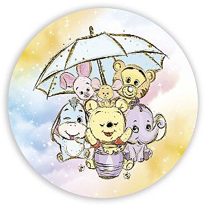 Capa Painel Redondo Sublimado - Ursinho Pooh