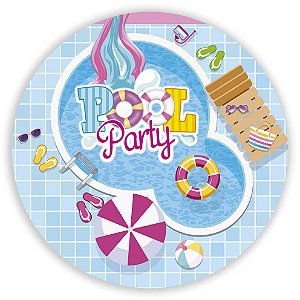 Capa Painel Redondo Sublimado - Pool Party