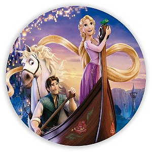 Capa Painel Redondo Sublimado - Rapunzel Enrolados