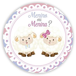 Capa Painel Redondo Sublimado - Revelação Ovelha