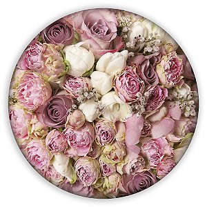 Capa Painel Redondo Sublimado - Rosas