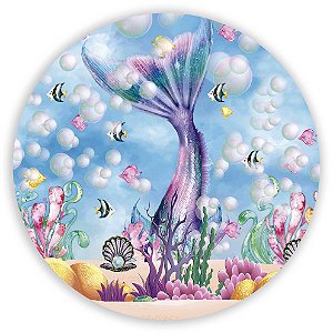 Capa Painel Redondo Sublimado - Sereia