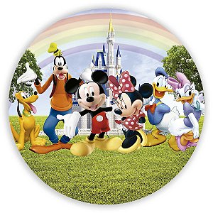 Capa Painel Redondo Sublimado - Turma do Mickey
