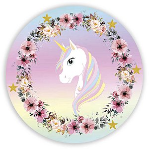 Capa Painel Redondo Sublimado - Unicornio