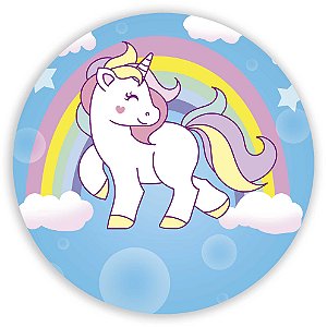 Capa Painel Redondo Sublimado - Unicornio