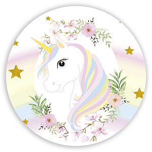 Capa Painel Redondo Sublimado - Unicornio