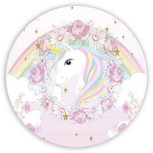 Capa Painel Redondo Sublimado - Unicornio