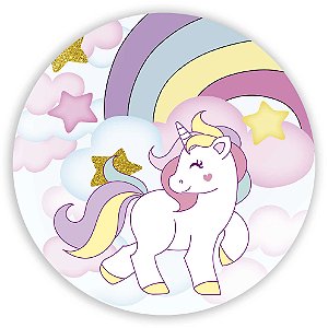 Capa Painel Redondo Sublimado - Unicornio