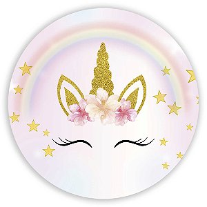Capa Painel Redondo Sublimado - Unicornio