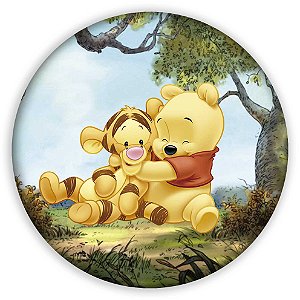 Capa Painel Redondo Sublimado - Ursinho Pooh