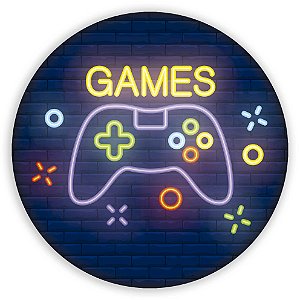 Capa Painel Redondo Sublimado - Video Games