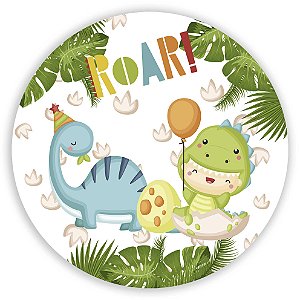 Capa Painel Redondo Sublimado - Dinossauro Cute